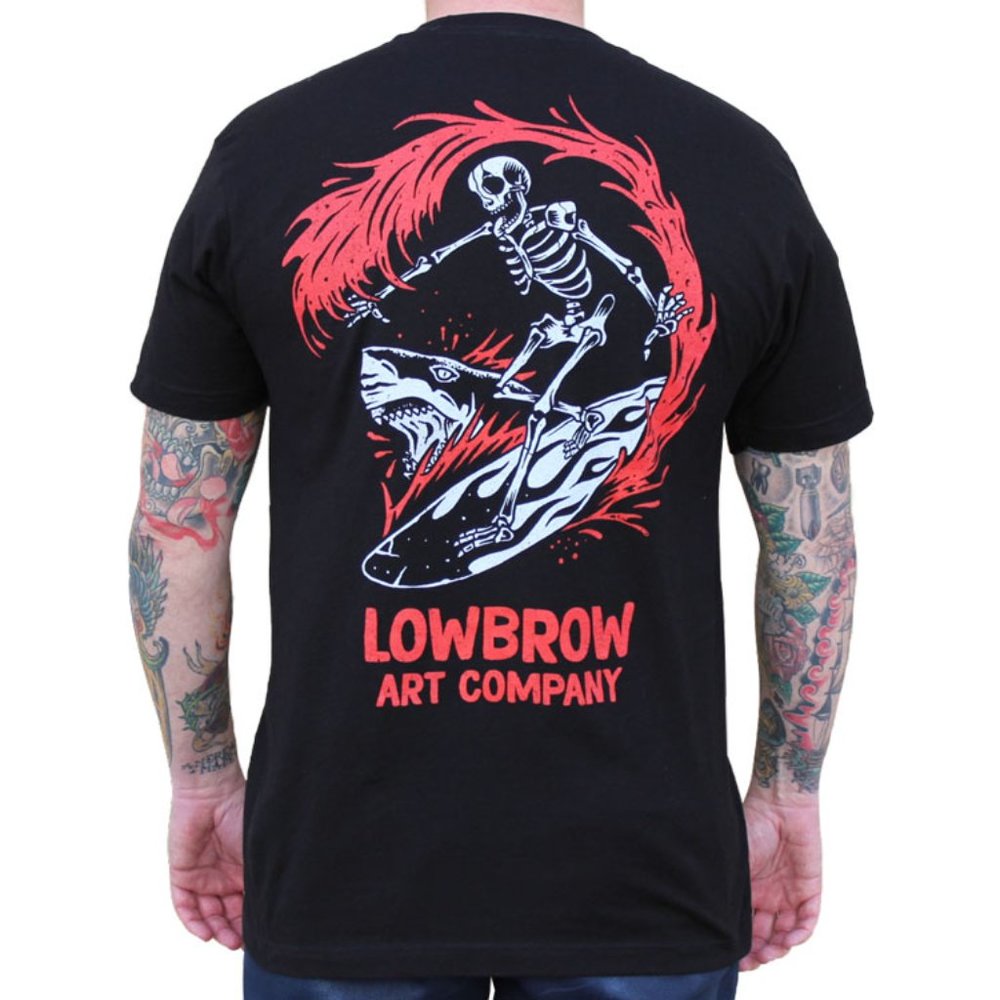 Bloody Waters Surfing Skeleton Black Tee S-M-L-XL-2XL NWT